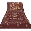 Sanskriti Vintage Heavy Brown Sarees Pure Cotton Batik Work Indian Sari Sustainable Fabric