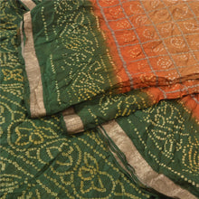 Load image into Gallery viewer, Sanskriti Vintage Heavy Green Sarees Pure Silk Bandhani Gharchola Sari Fabric
