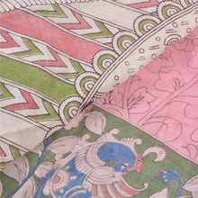 Load image into Gallery viewer, Sanskriti Vintage Heavy Pink Sarees Pure Cotton Kalamkari Indian Sari Fabric
