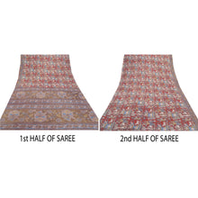 Load image into Gallery viewer, Sanskriti Vintage Heavy Brown Sarees Pure Cotton Kalamkari Animal Sari Fabric
