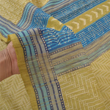 Load image into Gallery viewer, Sanskriti Vintage Heavy Green Sarees Pure Tussar Silk Printed Indian Sari Fabric
