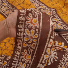 Load image into Gallery viewer, Sanskriti Vintage Yellow Heavy Indian Sari Pure Silk Batik Work Sarees Fabric
