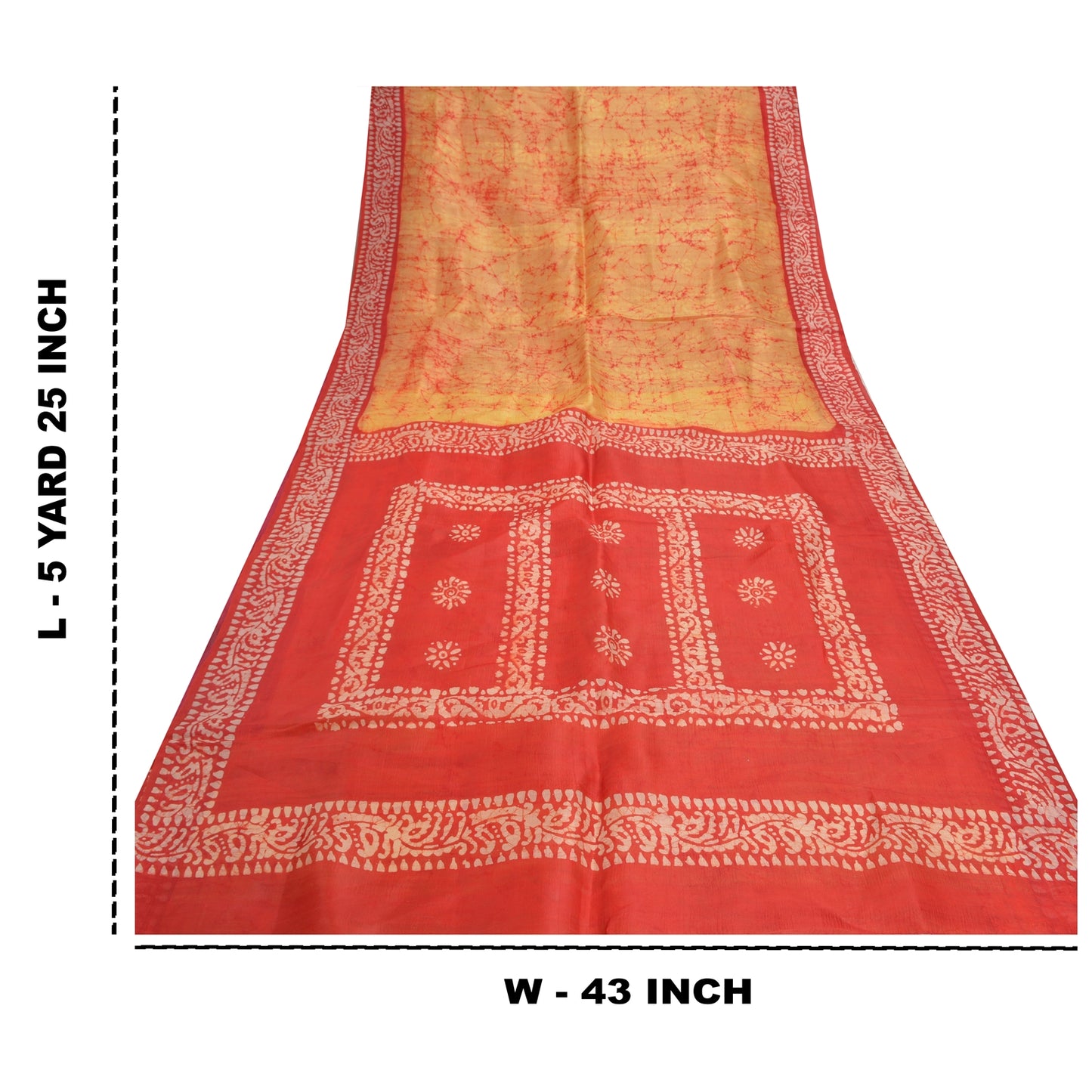 Sanskriti Vintage Batik Work Heavy Sari 100% Ren Silke Gul Sari Bæredygtigt Stof
