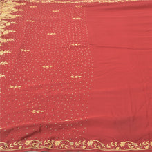 Load image into Gallery viewer, Sanskriti Vintage Heavy Wedding Sarees Pure Crepe Silk Hand Beaded Sari Fabric
