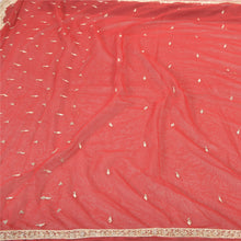 Load image into Gallery viewer, Sanskriti Vintage Heavy Wedding Sarees Net Mesh Hand Beaded Zardozi Sari Fabric
