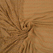 Load image into Gallery viewer, Sanskriti Vintage Heavy Brown Sarees Pure Chiffon Silk Hand Beaded Sari Fabric
