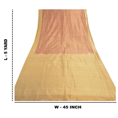 Санскритские винтажные тяжелые индийские сари, сотканные из 100% чистого шелка, устойчивая ткань, 5 ярдов сари