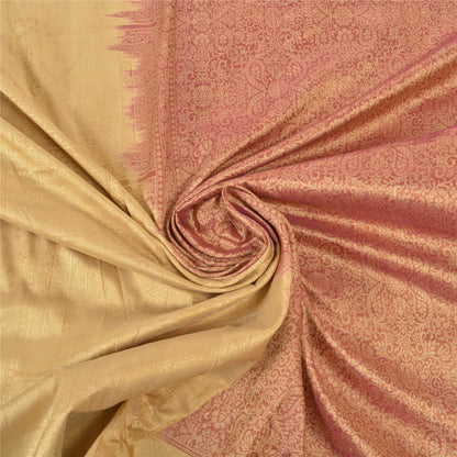 Санскритские винтажные тяжелые индийские сари, сотканные из 100% чистого шелка, устойчивая ткань, 5 ярдов сари