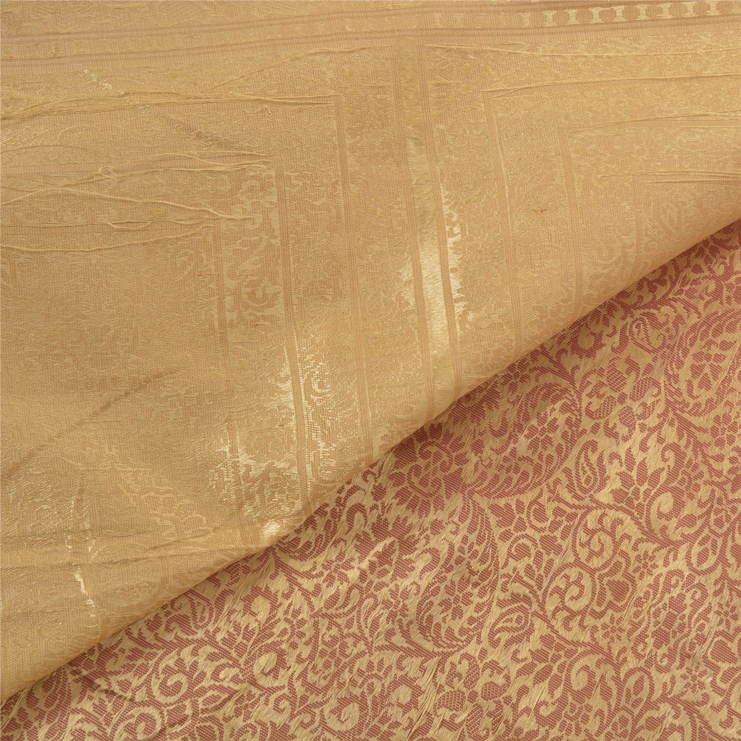 Санскритские винтажные тяжелые индийские сари, сотканные из 100% чистого шелка, устойчивая ткань, 5 ярдов сари