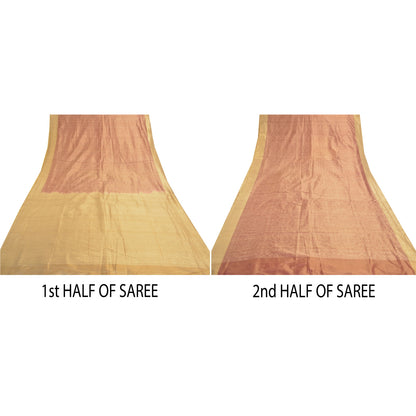 Санскритские винтажные тяжелые индийские сари, сотканные из 100% чистого шелка, устойчивая ткань, 5 ярдов сари