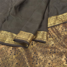 Load image into Gallery viewer, Sanskriti Vintage Heavy Black Sarees Pure South Silk Brocade Zari Sari Fabric
