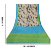 Sanskriti Vintage Heavy Indian Sarees 100% Pure Silk Printed Sari 5 Yard Sustainable Fabric
