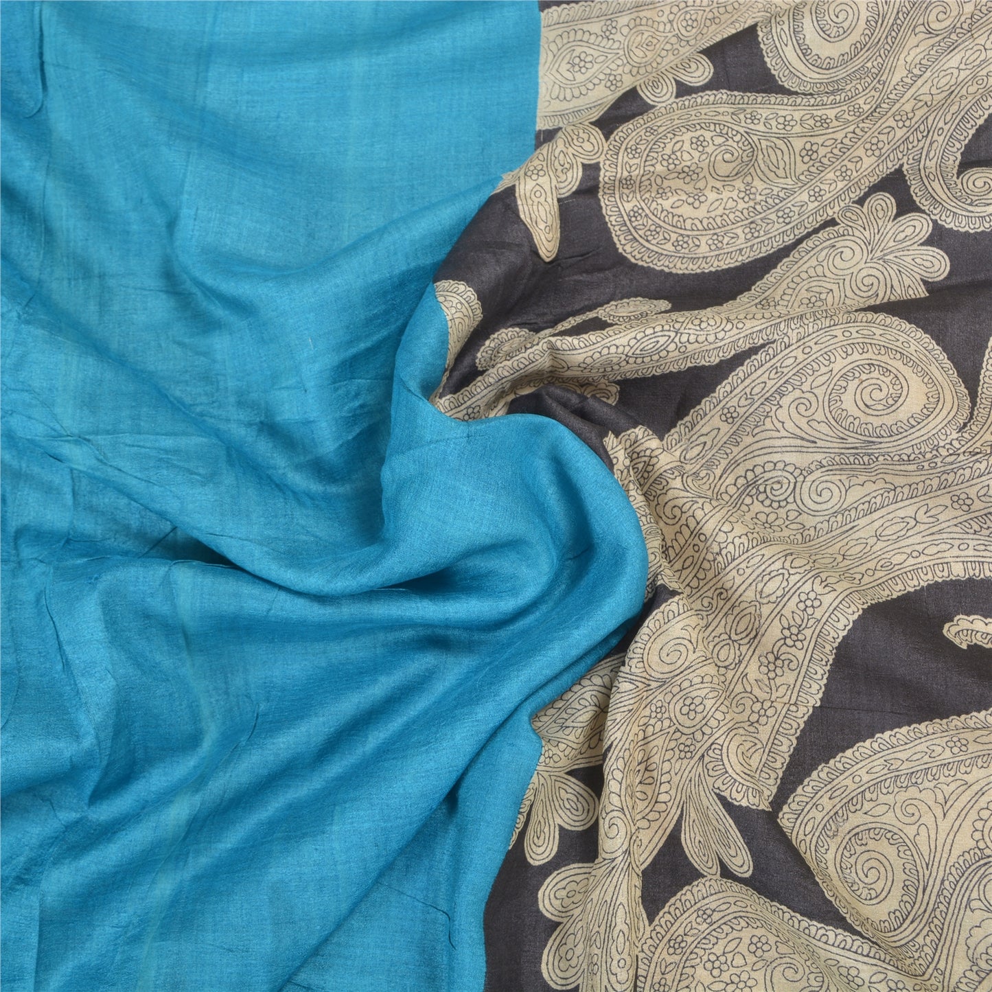 Sanskriti Vintage Heavy Indian Sarees 100% Pure Silk Printed Sari 5 Yard Sustainable Fabric