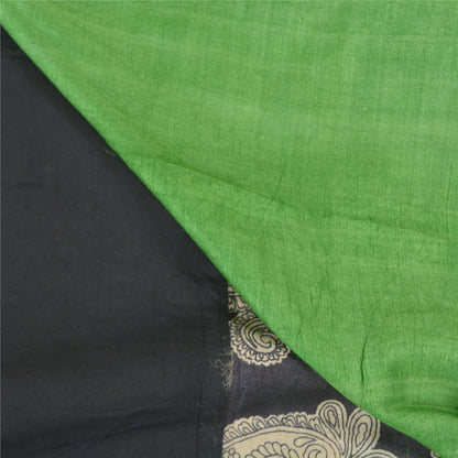 Sanskriti Vintage Heavy Indian Sarees 100% Pure Silk Printed Sari 5 Yard Sustainable Fabric