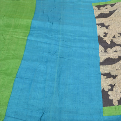 Sanskriti Vintage Heavy Indian Sarees 100% Pure Silk Printed Sari 5 Yard Sustainable Fabric
