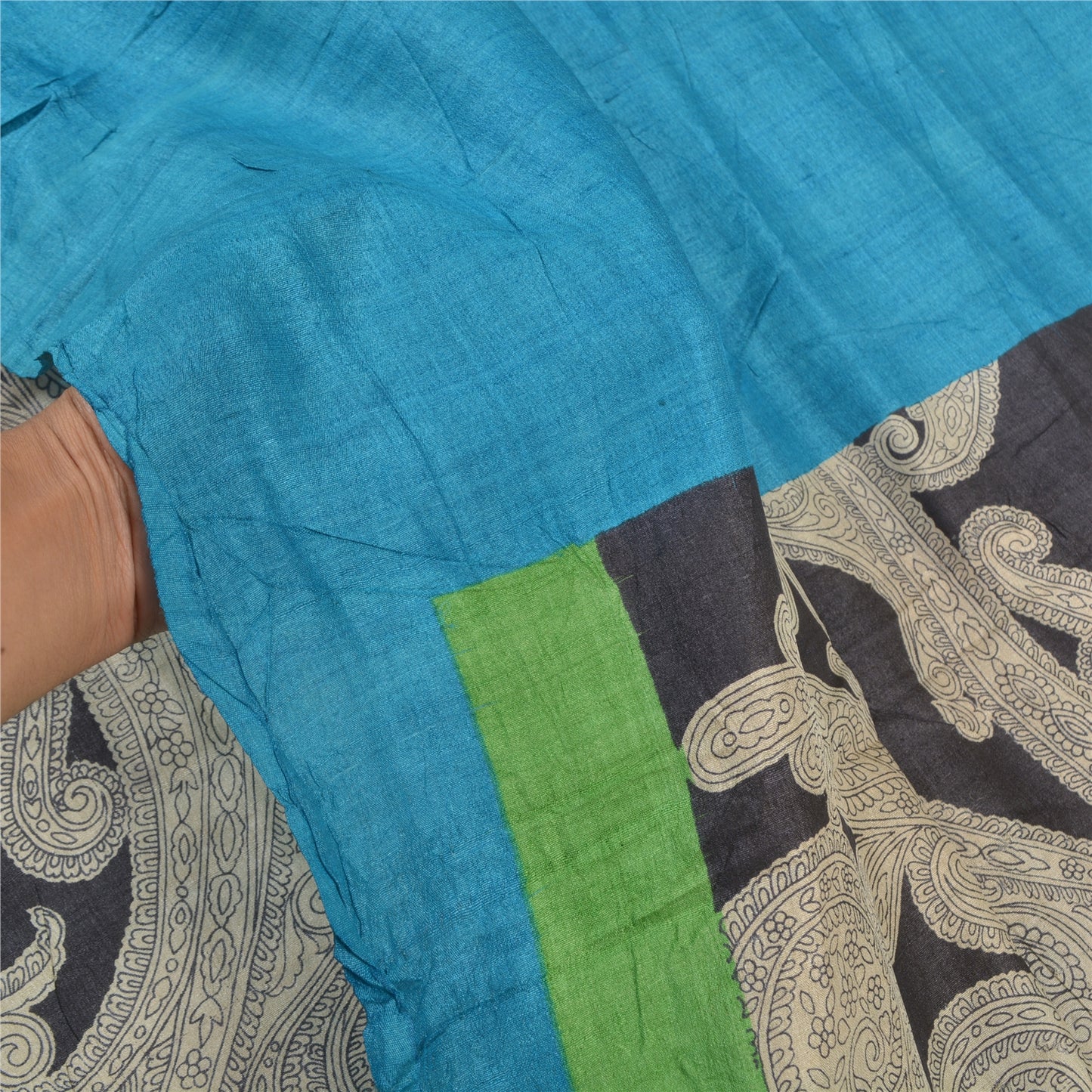 Sanskriti Vintage Heavy Indian Sarees 100% Pure Silk Printed Sari 5 Yard Sustainable Fabric