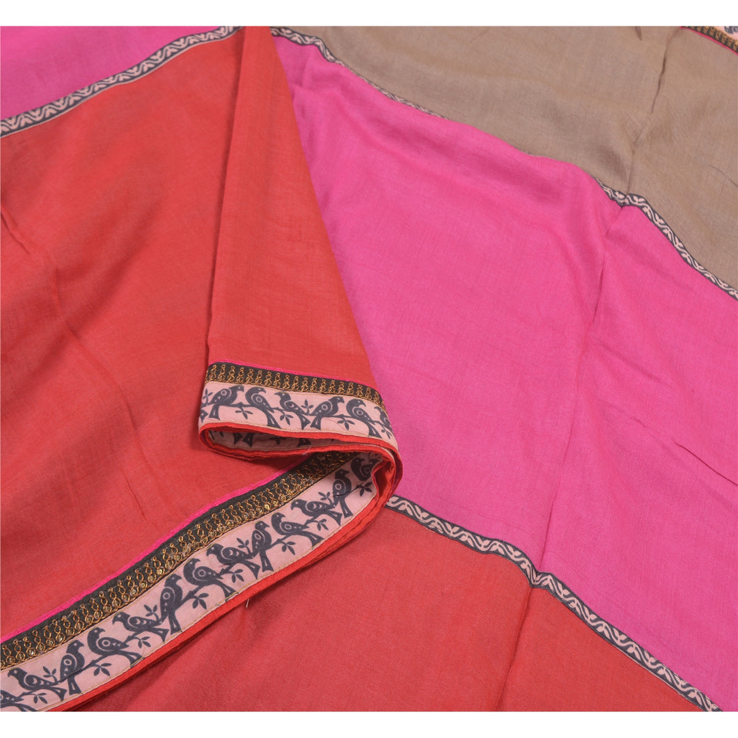Sanskriti Vintage Heavy Sarees 100% Pure Tussar Silk Embroidered Sarees Fabric
