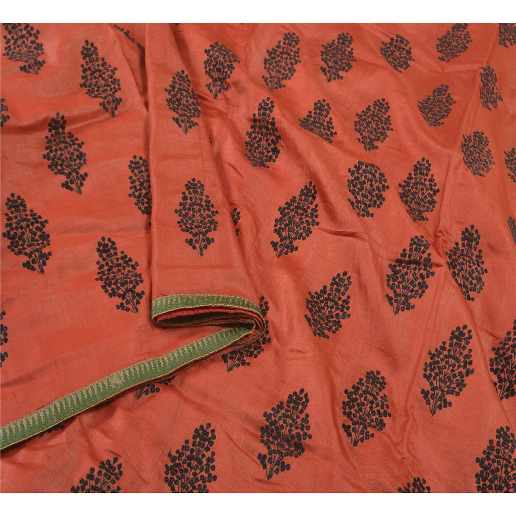 Sanskriti Vintage Heavy Sarees 100% Pure Tussar Silk Brasso Sari 5 Yard Sustainable Fabric