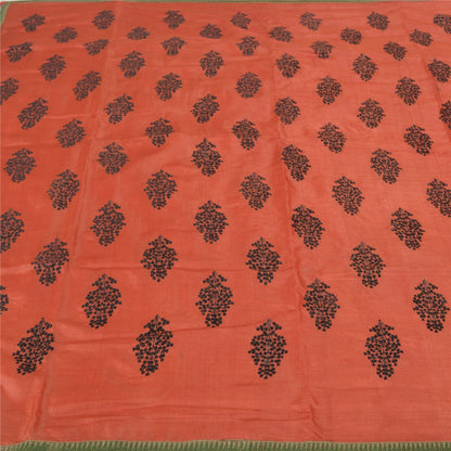 Sanskriti Vintage Heavy Sarees 100% Pure Tussar Silk Brasso Sari 5 Yard Sustainable Fabric