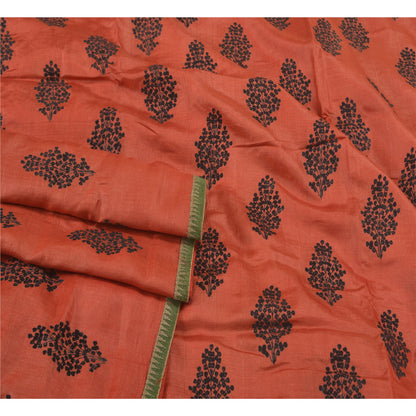 Sanskriti Vintage Heavy Sarees 100% Pure Tussar Silk Brasso Sari 5 Yard Sustainable Fabric