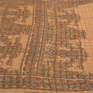 Sanskriti Vintage Brown Heavy Sarees Pure Tussar Silk Printed Woven Sari Fabric