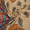 Sanskriti Vintage Heavy Ivory Sarees Pure Handloom Silk Printed Sari Sustainable Fabric