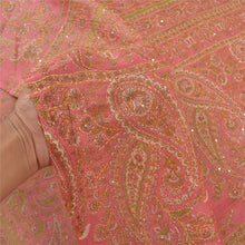 Load image into Gallery viewer, Sanskriti Vintage Pink Heavy Sarees Pure Silk Hand Beaded Kantha Sari Fabric
