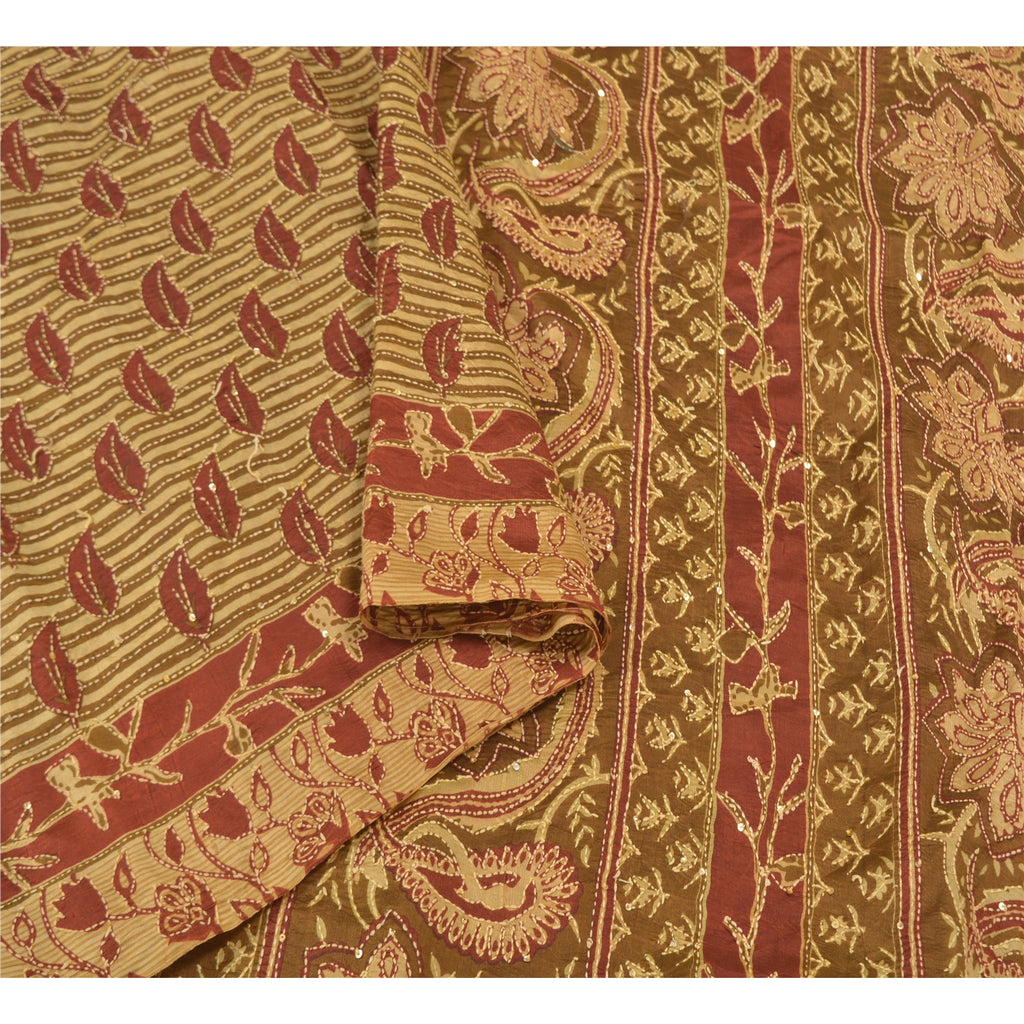 Sanskriti Vintage Heena Green Heavy Sarees Pure Silk Handmade Kantha Sari Sustainable Fabric