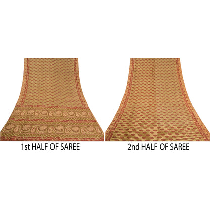 Sanskriti Vintage Heena Green Heavy Sarees Pure Silk Handmade Kantha Sari Sustainable Fabric