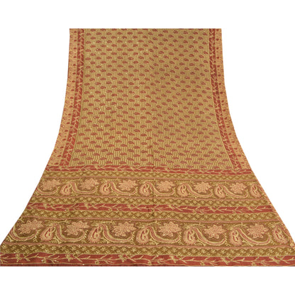 Sanskriti Vintage Heena Green Heavy Sarees Pure Silk Handmade Kantha Sari Sustainable Fabric