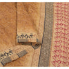 Sanskriti Vintage Heavy Brown Sarees Pure Silk Hand Beaded Kantha Sari Sustainable Fabric