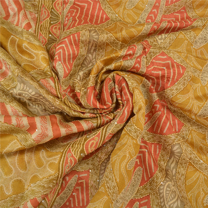 Sanskriti Vintage Heavy Indian Sarees Pure Silk Hand Beaded Kantha Sari Sustainable Fabric