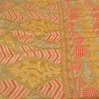 Sanskriti Vintage Heavy Indian Sarees Pure Silk Hand Beaded Kantha Sari Sustainable Fabric