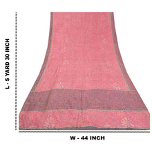 Load image into Gallery viewer, Sanskriti Vintage Heavy Pink Sarees Pure Silk Hand Beaded Kantha Sari Fabric
