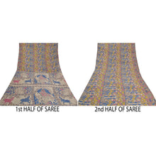 Load image into Gallery viewer, Sanskriti Vintage Heavy Sarees Blend Silk Kalamkari Mythological Sari Fabric
