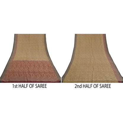 Sanskriti Vintage Green Heavy Sarees 100% Pure Silk Woven Tanchoi Sari Sustainable Fabric