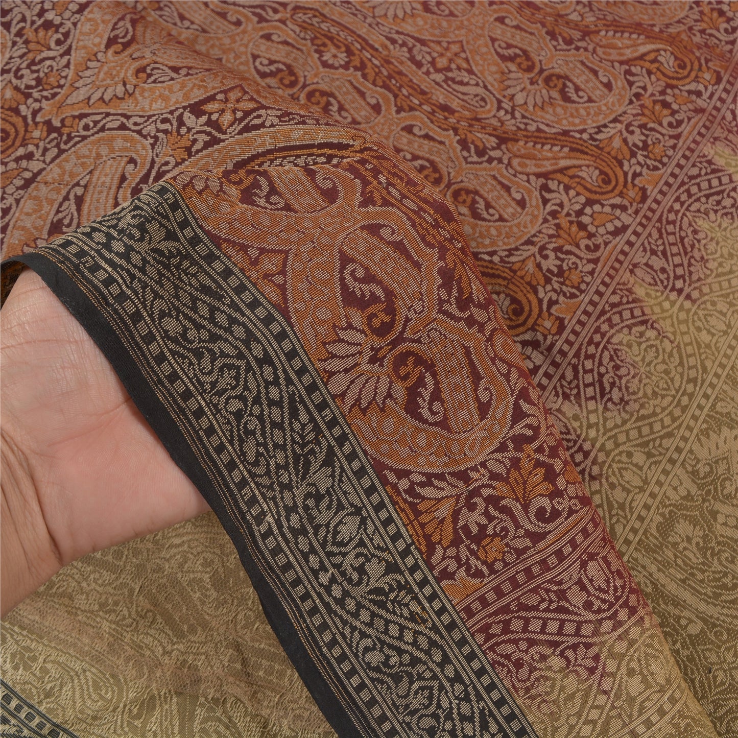 Sanskriti Vintage Green Heavy Sarees 100% Pure Silk Woven Tanchoi Sari Sustainable Fabric