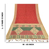 Sanskriti Vintage Red Indian Heavy Sarees Pure Silk Hand Beaded Sari Sustainable Fabric