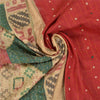 Sanskriti Vintage Red Indian Heavy Sarees Pure Silk Hand Beaded Sari Sustainable Fabric
