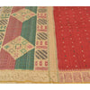 Sanskriti Vintage Red Indian Heavy Sarees Pure Silk Hand Beaded Sari Sustainable Fabric