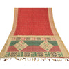 Sanskriti Vintage Red Indian Heavy Sarees Pure Silk Hand Beaded Sari Sustainable Fabric