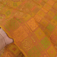 Load image into Gallery viewer, Sanskriti Vintage Mustard Heavy Sarees 100% Pure Silk Woven Tanchoi Sari Fabric
