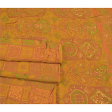 Load image into Gallery viewer, Sanskriti Vintage Mustard Heavy Sarees 100% Pure Silk Woven Tanchoi Sari Fabric
