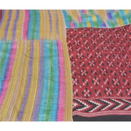 Sanskriti Vintage Heavy Indian Sarees Pure Tussar Silk Woven Ikat Sarees Fabric