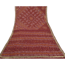 Load image into Gallery viewer, Sanskriti Vintage Heavy Sarees Pure Georgette Silk Handmade Bandhani Sari Fabric

