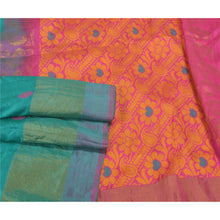 Load image into Gallery viewer, Sanskriti Vintage Green Heavy Indian Sarees Pure Silk Hand-Woven Sari Fabric
