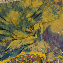 Load image into Gallery viewer, Sanskriti Vintage Heavy Sarees Pure Chiffon Silk Handmade Tie-Dye Sari Fabric
