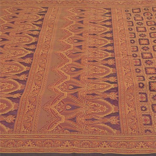 Sanskriti Vintage Lilla Heavy Sarees 100% Ren Organza Silke Vævet Sari Bæredygtigt Stof