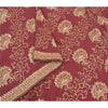 Sanskriti Vintage Wine Heavy Sarees Pure Georgette Silk Hand Beaded Sari Sustainable Fabric