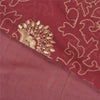 Sanskriti Vintage Wine Heavy Sarees Pure Georgette Silk Hand Beaded Sari Sustainable Fabric